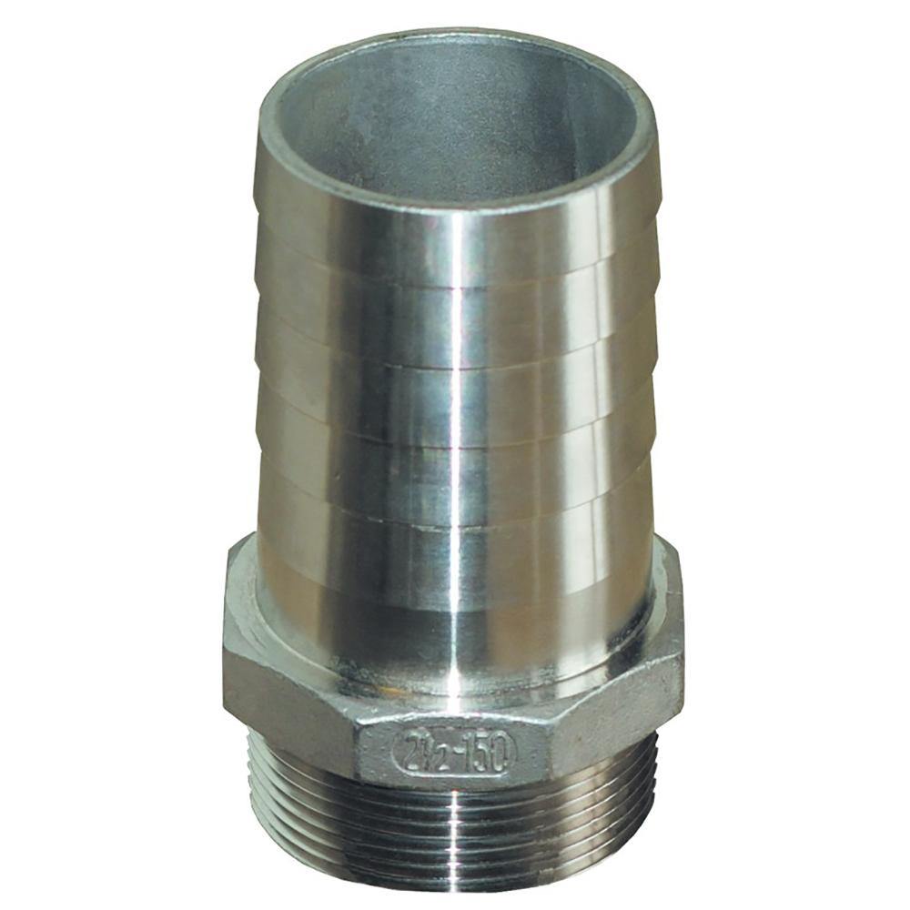 GROCO 1" NPT x 1" ID Stainless Steel Pipe to Hose Straight Fitting [PTH-1000-S] - shopbulluna.com