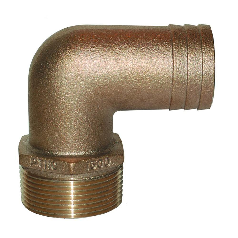 GROCO 3/4" NPT x 3/4" ID Bronze 90 Degree Pipe to Hose Fitting Standard Flow Elbow [PTHC-750] - shopbulluna.com