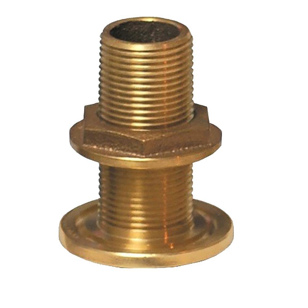 GROCO 1/2" NPS NPT Combo Bronze Thru-Hull Fitting w/Nut [TH-500-W] - shopbulluna.com