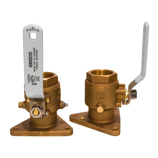 GROCO 3/4" Bronze Tri-Flanged Ball Valve/Seacock [FBV-750] - shopbulluna.com