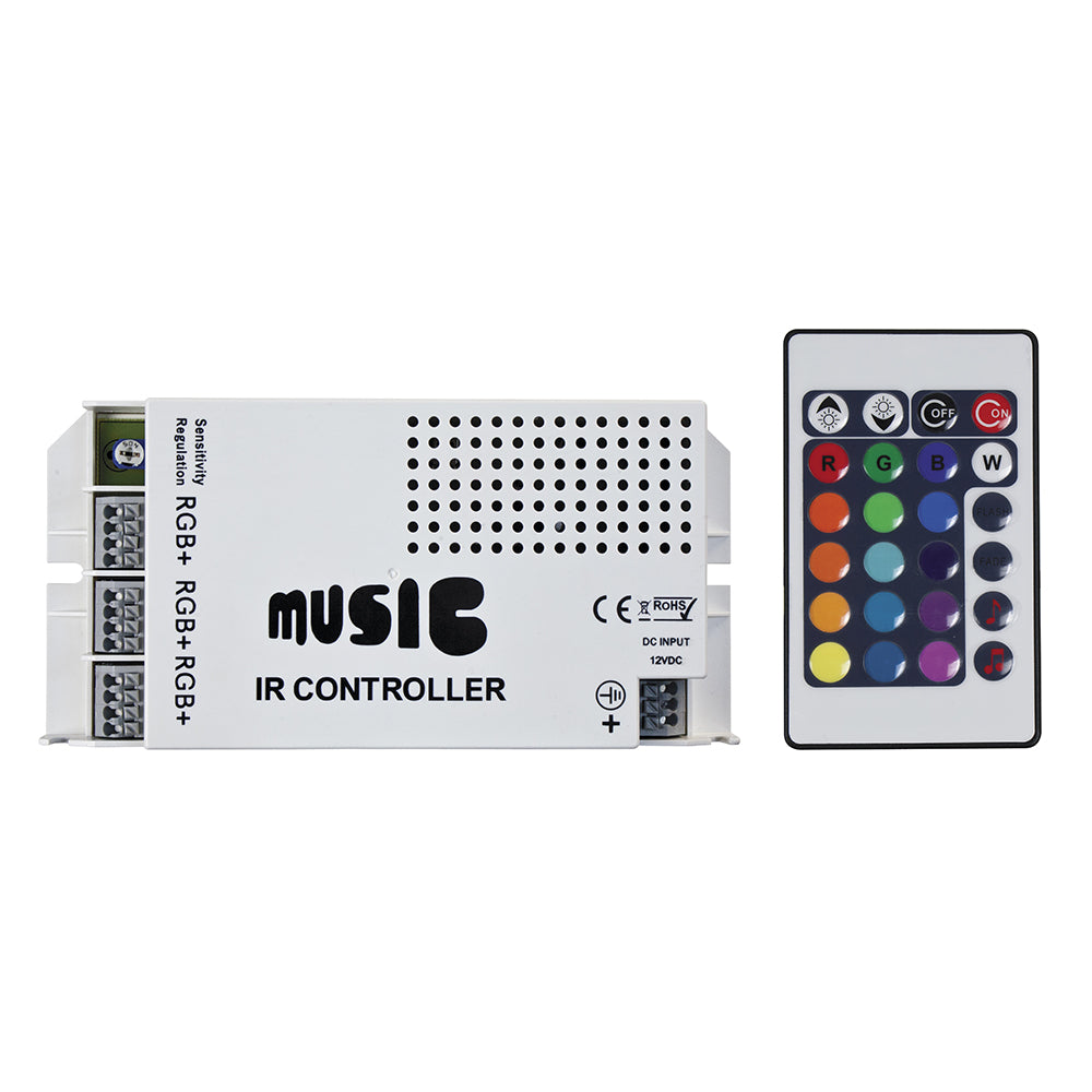 HEISE Sound Activated RGB Controller w/IR Remote [HE-RGBSAC-1] - shopbulluna.com