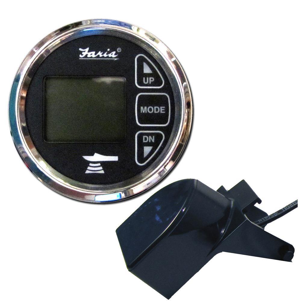 Faria Chesapeake Black 2" Dual Depth  Temp Sounder w/Transom Mount Transducer [13752] - shopbulluna.com