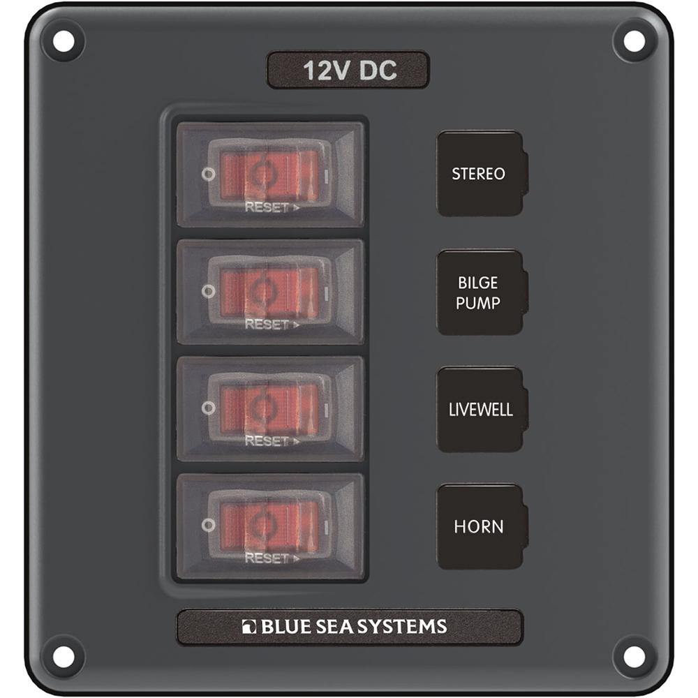 Blue Sea 4320 Circuit Breaker Switch Panel 4 Position - Gray [4320] - shopbulluna.com