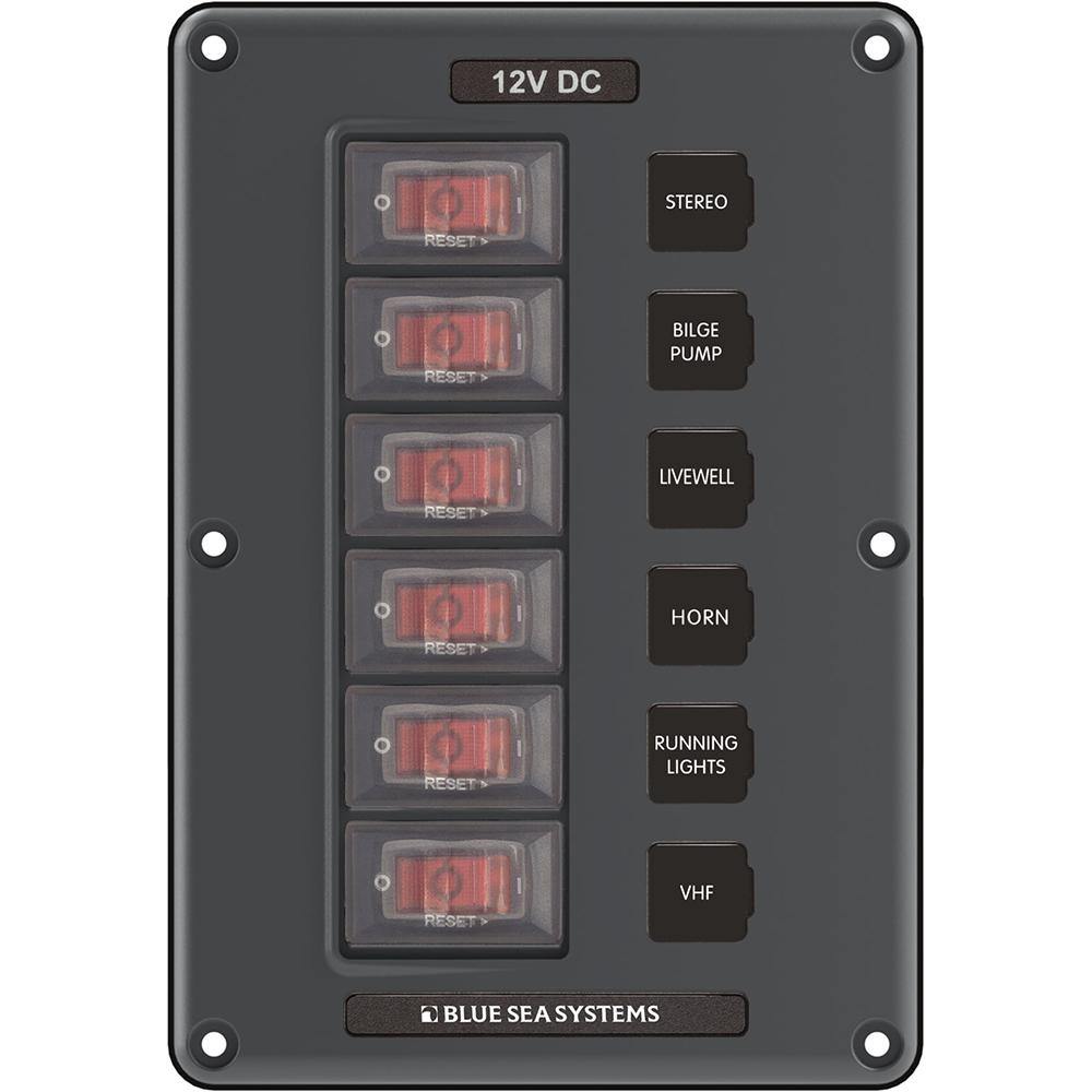 Blue Sea 4322 Circuit Breaker Switch Panel 6 Position - Gray [4322] - shopbulluna.com