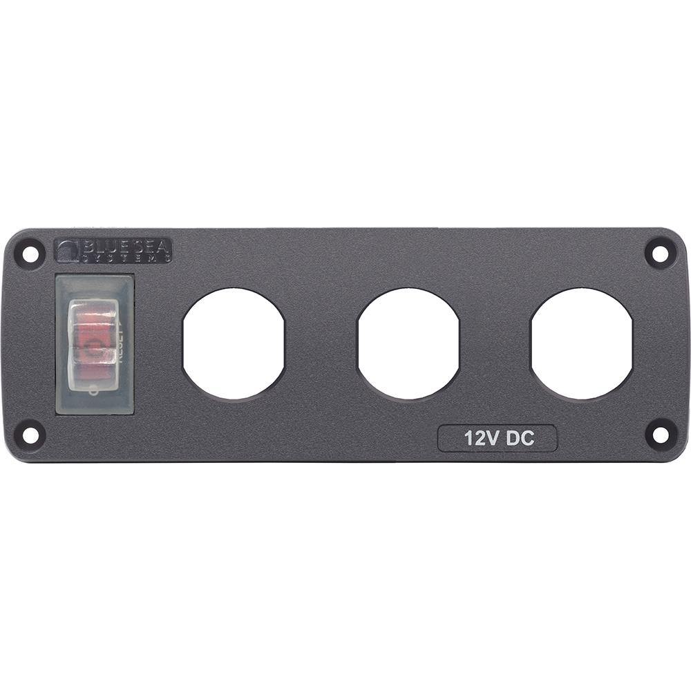 Blue Sea 4367 Water Resistant USB Accessory Panel - 15A Circuit Breaker, 3x Blank Apertures [4367] - shopbulluna.com