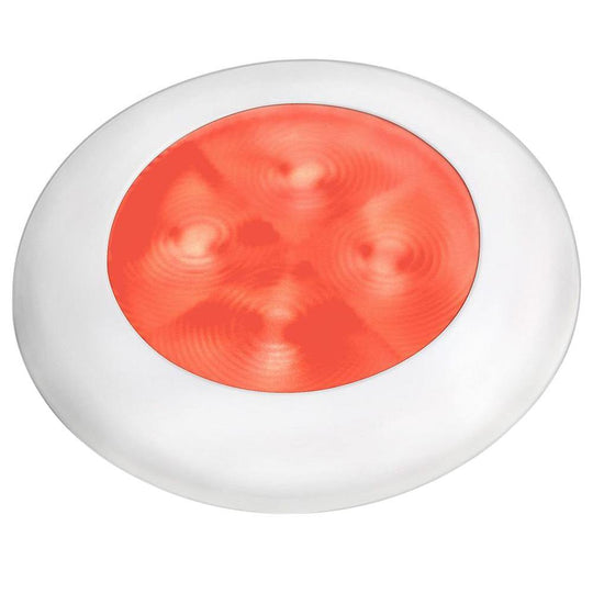 Hella Marine Red LED Round Courtesy Lamp - White Bezel - 24V [980508241] - shopbulluna.com