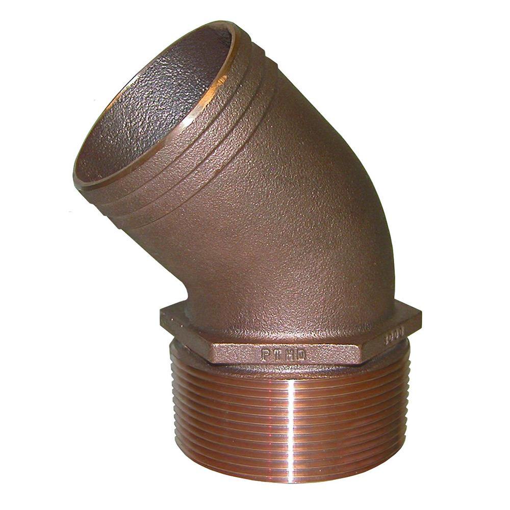 GROCO 3/4" NPT Bronze 45 Degree Pipe to 3/4" Hose [PTHD-750] - shopbulluna.com