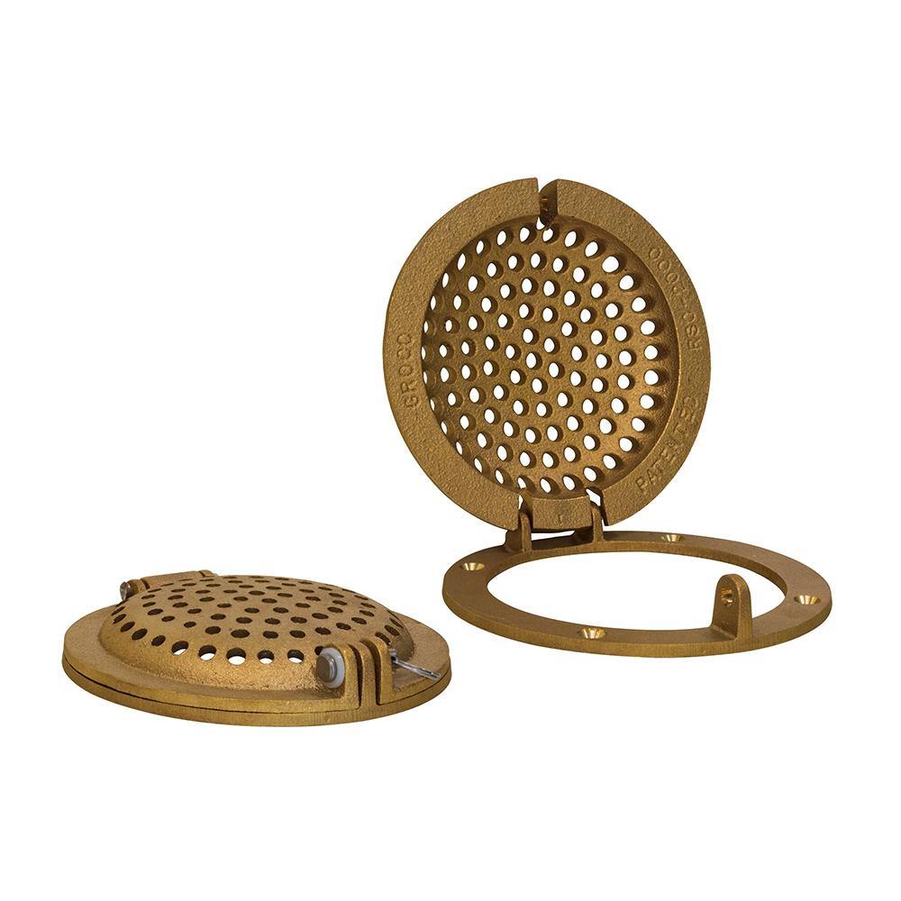 GROCO Bronze Round Hull Strainer w/Access Door f/Up To 1" Thru-Hull [RSC-1000] - shopbulluna.com