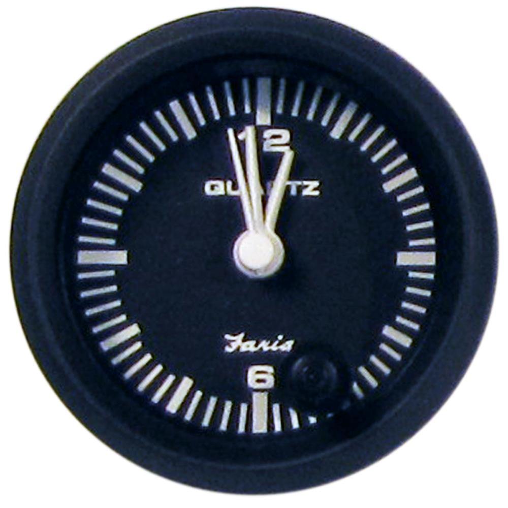 Faria Euro Black 2" Clock - Quartz (Analog) [12825] - shopbulluna.com