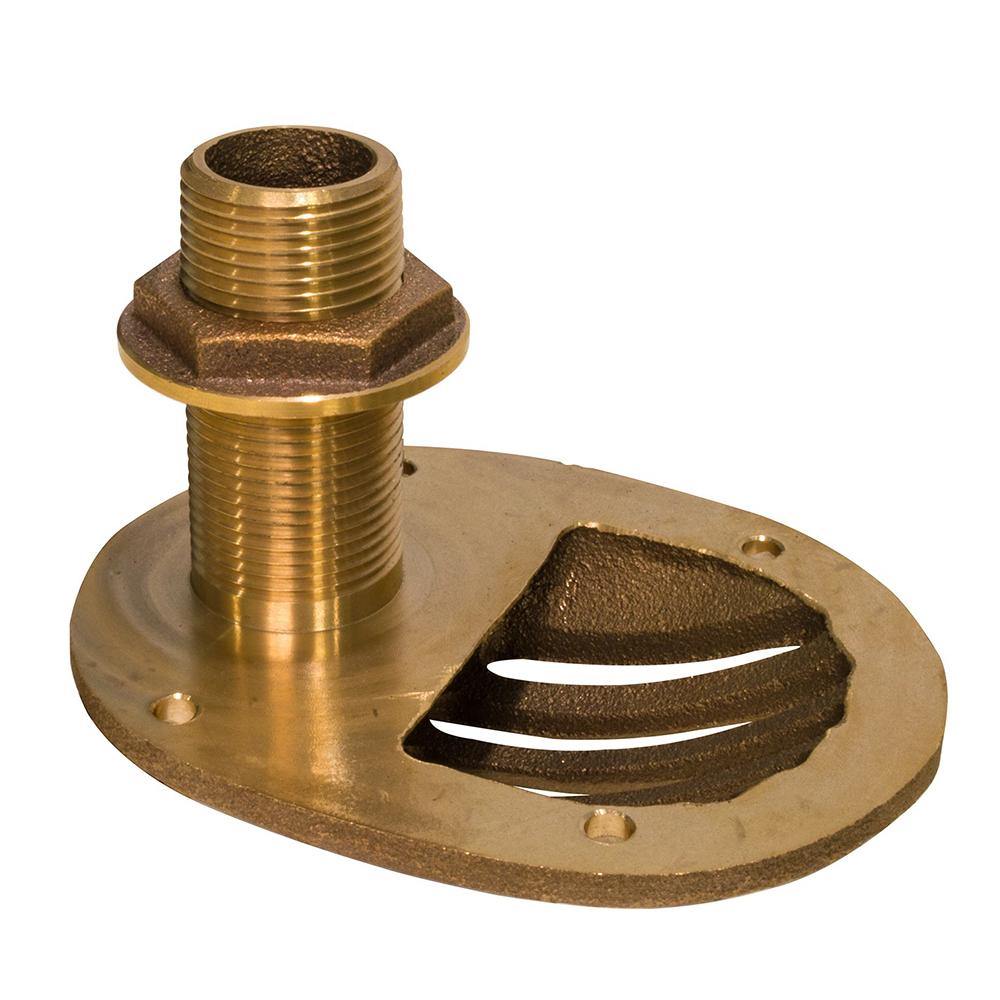 GROCO 1/2" Bronze Combo Scoop Thru-Hull w/Nut [STH-500-W] - shopbulluna.com