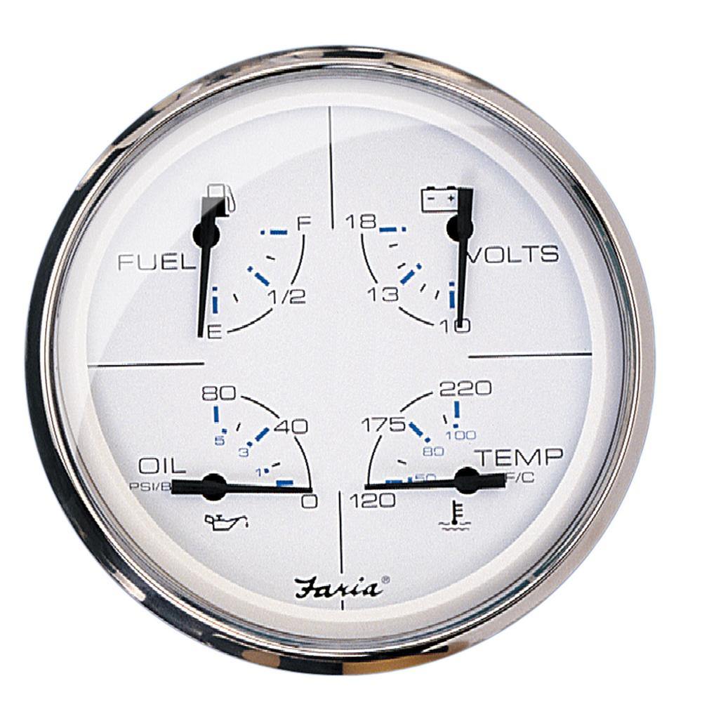 Faria Chesapeake White SS 5" Multifunction Gauge [33864] - shopbulluna.com