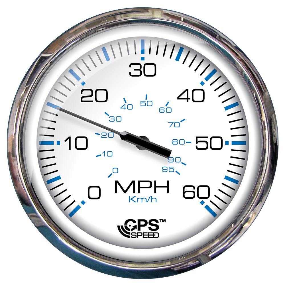 Faria Chesapeake White SS 5" Speedometer - 60 MPH (GPS)(Studded) [33861] - shopbulluna.com