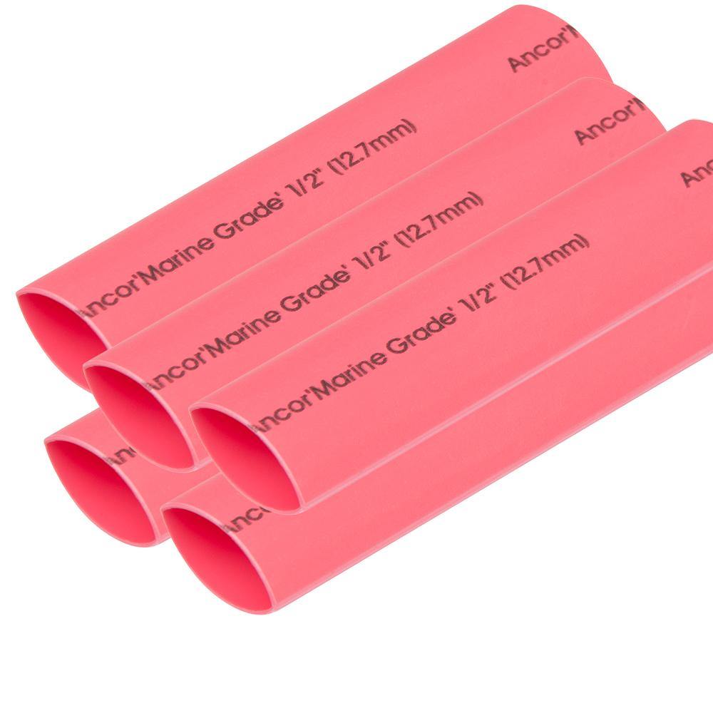 Ancor Heat Shrink Tubing 1/2" x 6" - Red - 5 Pieces [305606] - shopbulluna.com