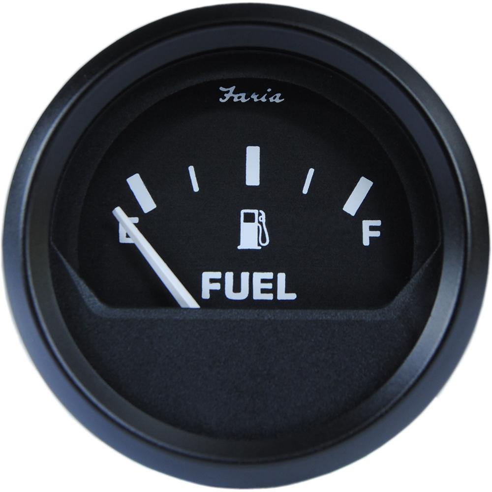 Faria Euro Black 2" Fuel Level Gauge - Metric [12802] - shopbulluna.com