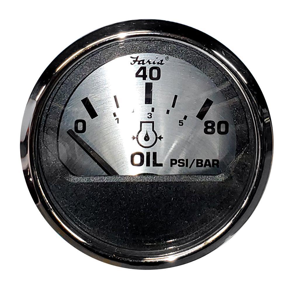 Faria Spun Silver 2" Oil Pressure Gauge [16002] - shopbulluna.com