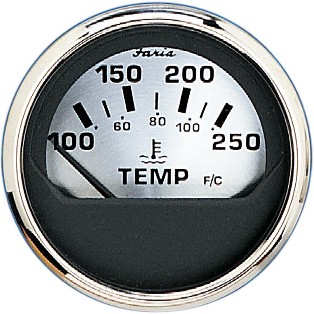 Faria Spun Silver 2" Water Temp Gauge [16004] - shopbulluna.com