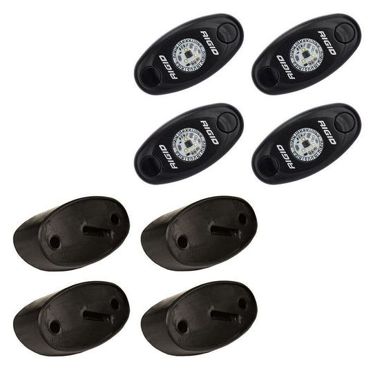 RIGID Industries A-Series Rock Light Kit - 4 Amber Lights - Black [400243] - shopbulluna.com