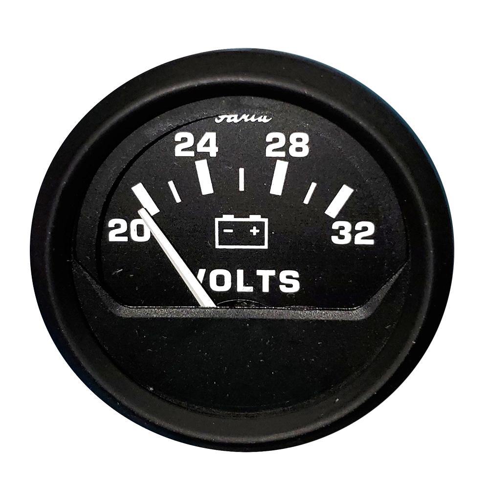 Faria Euro Black 2" Voltmeter (20-32 V) [12860] - shopbulluna.com