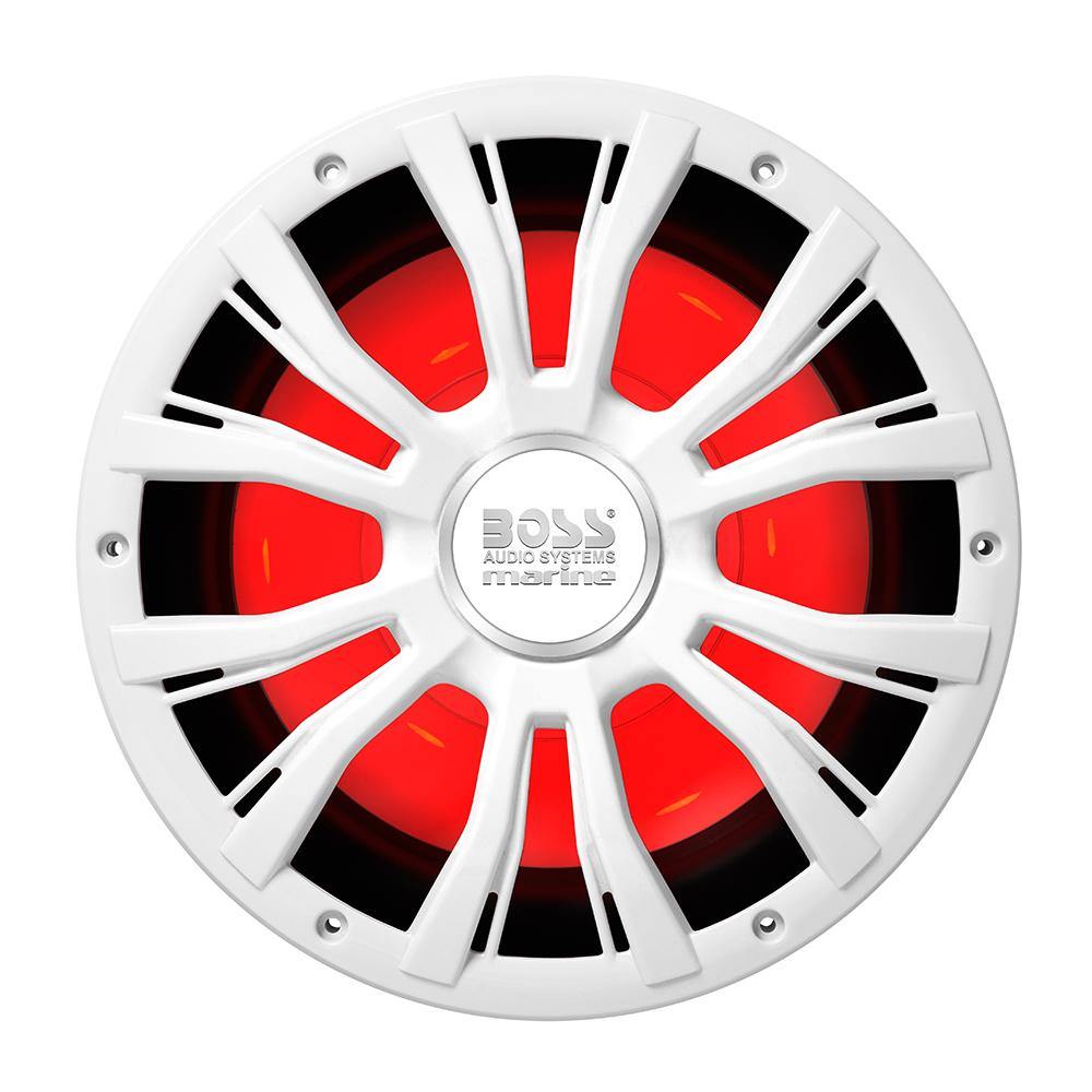 Boss Audio MRG10W 10" Marine 800W Subwoofer w/Multicolor Lighting - White [MRGB10W] - shopbulluna.com