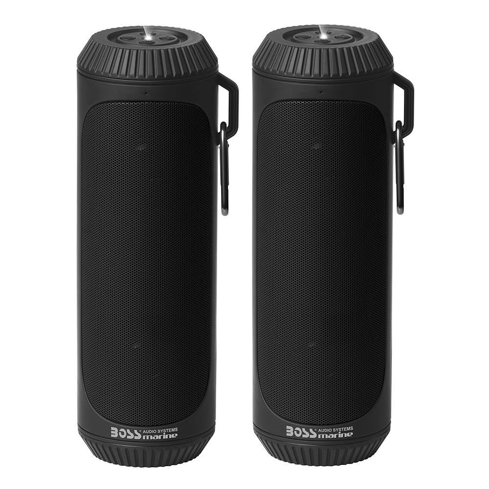 Boss Audio Bolt Marine Bluetooth Portable Speaker System w/Flashlight - Pair - Black [BOLTBLK] - shopbulluna.com