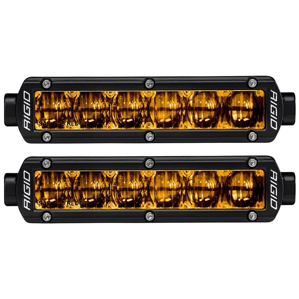 RIGID Industries 6" SR-Series SAE Compliant Fog Light - Black w/Yellow Light [906704] - shopbulluna.com