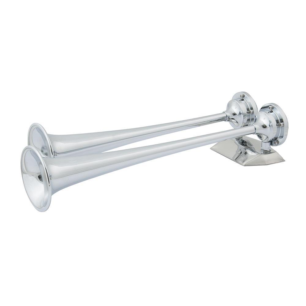 Marinco 12V Chrome Plated Dual Trumpet Air Horn [10106] - shopbulluna.com