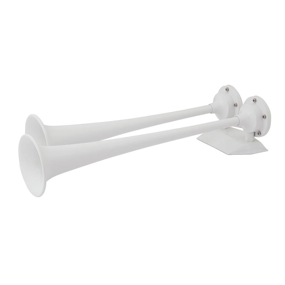 Marinco 12V White Epoxy Coated Dual Trumpet Air Horn [10122] - shopbulluna.com