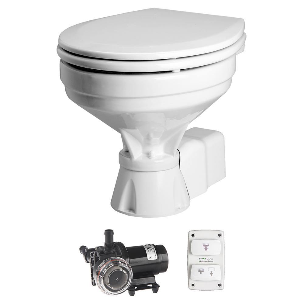 Johnson Pump Aqua T Toilet Silent Electric Comfort - 12V w/Pump [80-47232-01] - shopbulluna.com