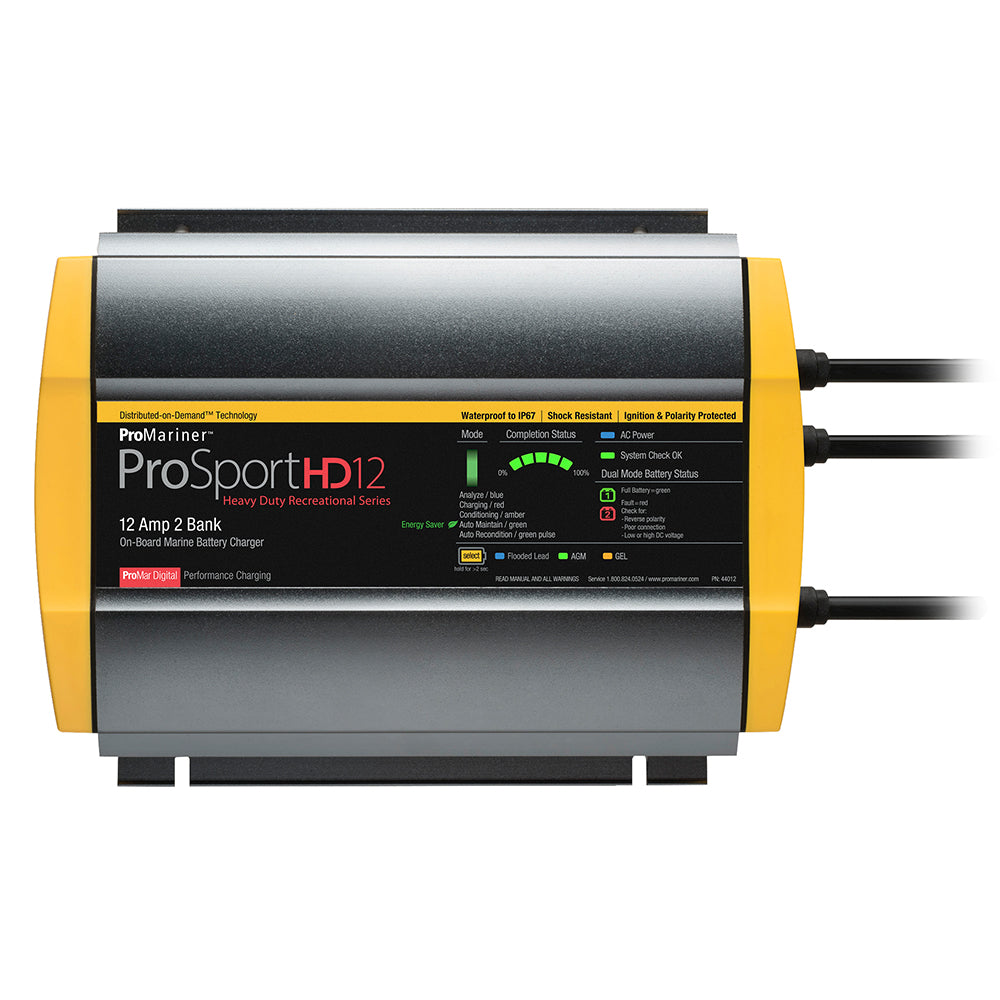 ProMariner ProSportHD 12 Gen 4 - 12 Amp - 2 Bank Battery Charger [44012] - shopbulluna.com