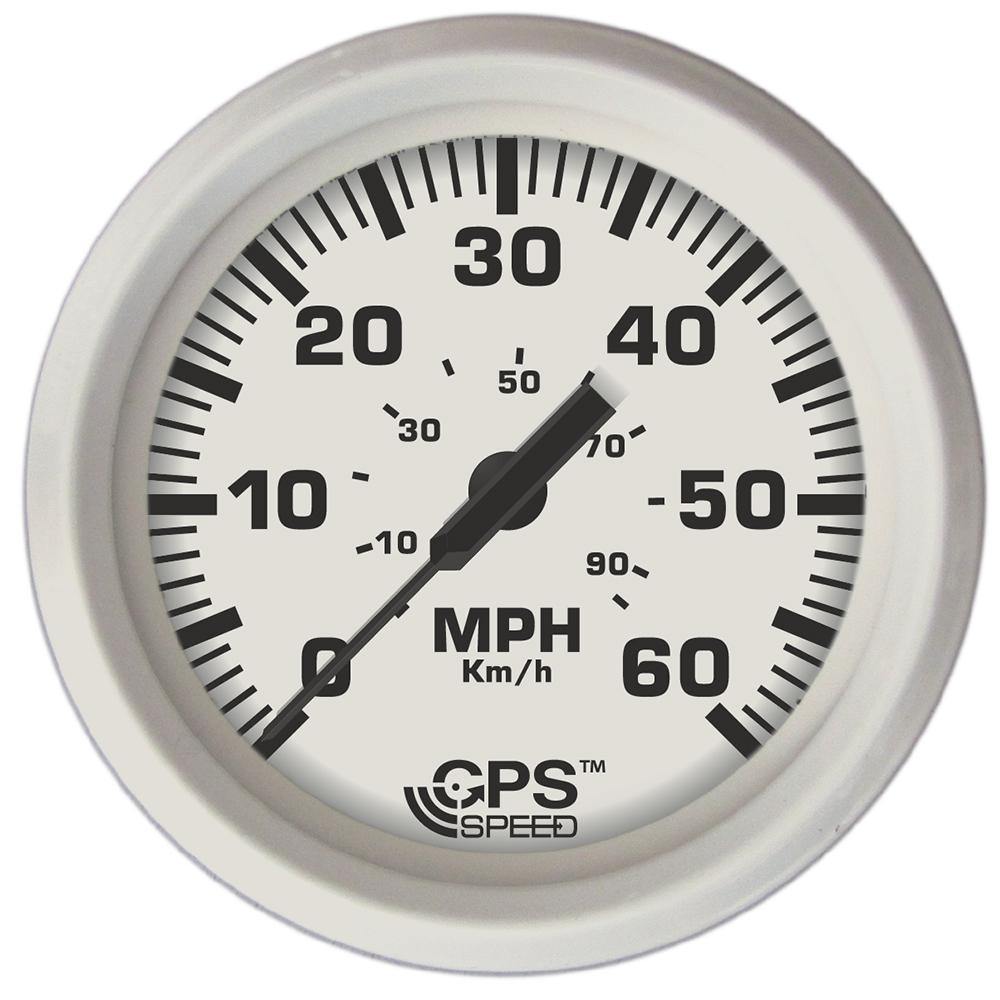 Faria Dress White 4" GPS Speedometer - 60 MPH [33147] - shopbulluna.com