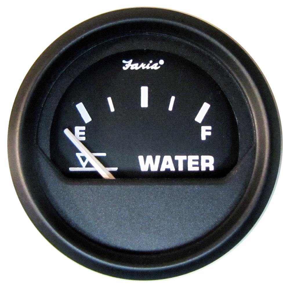 Faria Euro Black 2" Tank Level Gauge - Potable Water [12830] - shopbulluna.com