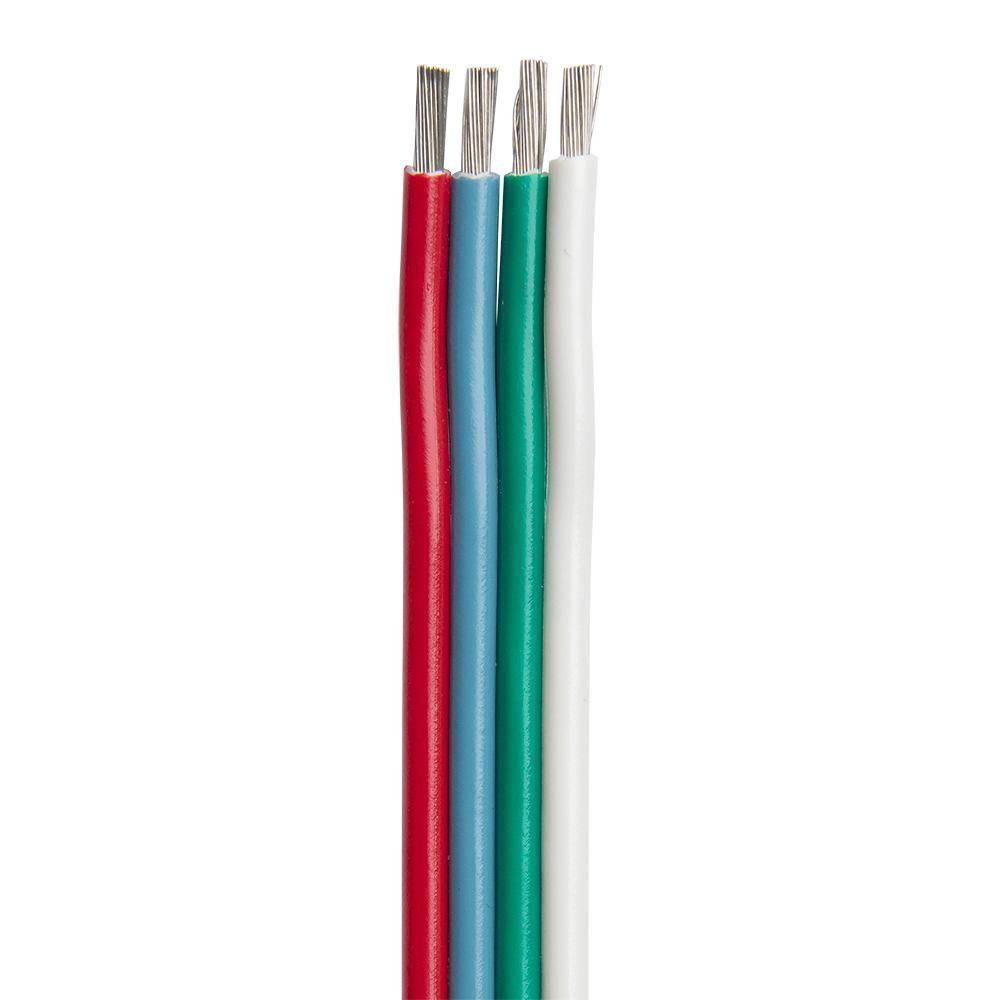 Ancor Flat Ribbon Bonded RGB Cable 18/4 AWG - Red, Light Blue, Green  White - 100 [160010] - shopbulluna.com