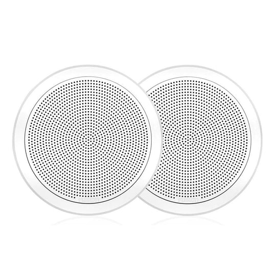 FUSION FM-F65RW FM Series 6.5" Flush Mount Round Marine Speakers - White Grill - 120W [010-02299-00] - shopbulluna.com