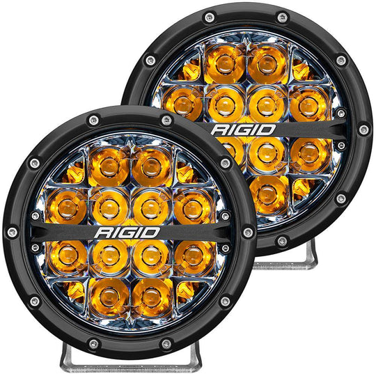 RIGID Industries 360-Series 6" LED Off-Road Fog Light Spot Beam w/Amber Backlight - Black Housing [36201] - shopbulluna.com