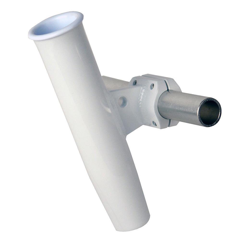 C. E. Smith Aluminum Horizontal Clamp-On Rod Holder 1-5/16" OD White - Powdercoat w/Sleeve [53711] - shopbulluna.com