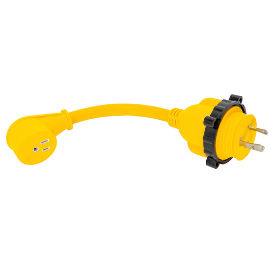 Camco 30AM/15AF Power Grip Marine 12" Dogbone - M-Locking/90F Adapter [55616] - shopbulluna.com