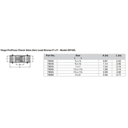 Viega ProPress 2" Zero Lead Check Valve - Double Press Connection - Smart Connect Technology [79060]