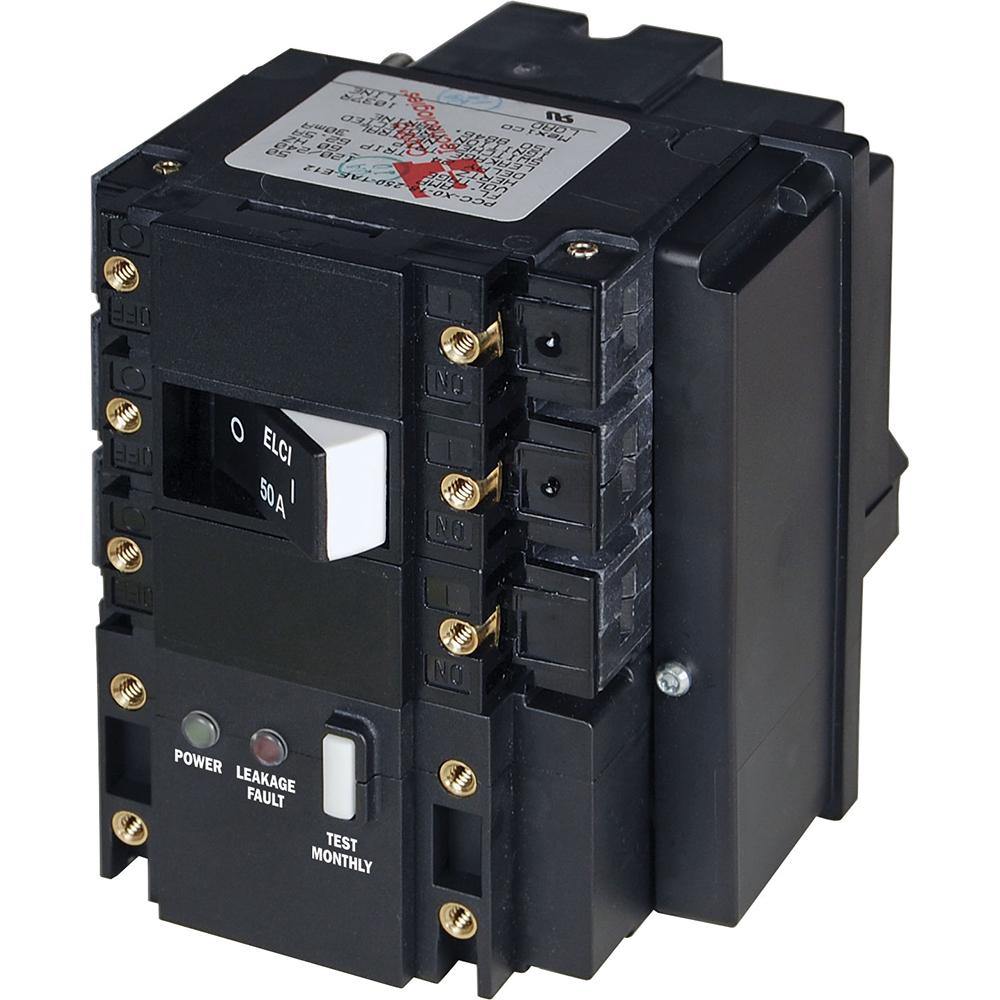 Blue Sea C-Series ELCI Main Circuit Breaker - 120/240V AC 50A [3104] - shopbulluna.com