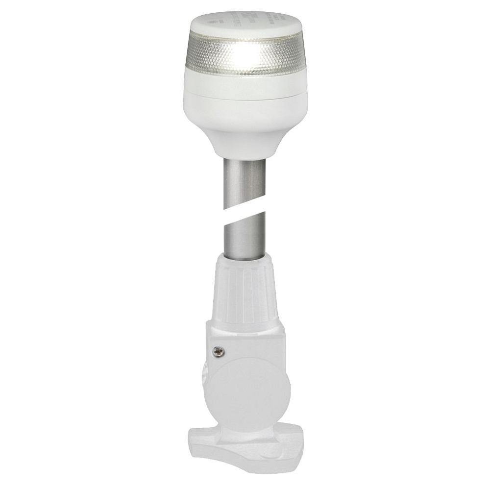 Hella Marine 2nm All Round White Fold Down Pole Navigation Lamp - 8" - White Base [980960291] - shopbulluna.com