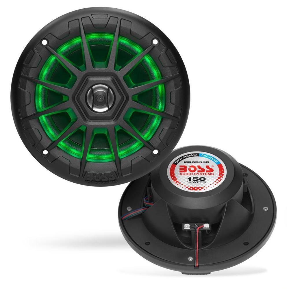 Boss Audio MRGB55B 5.25" Marine Speakers w/RGB Lighting - Black [MRGB55B] - shopbulluna.com