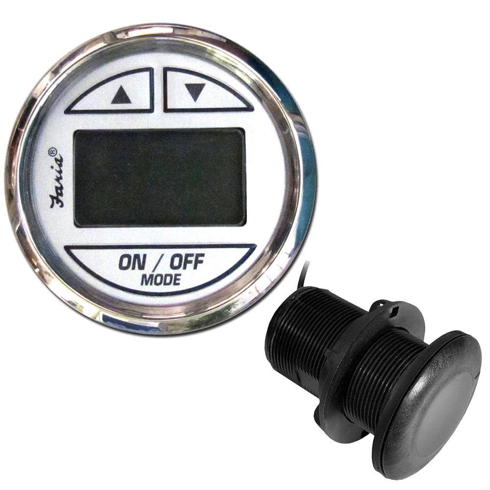 Faria Chesapeake White SS 2" Depth Sounder w/Thru-Hull Transducer [13894] - shopbulluna.com