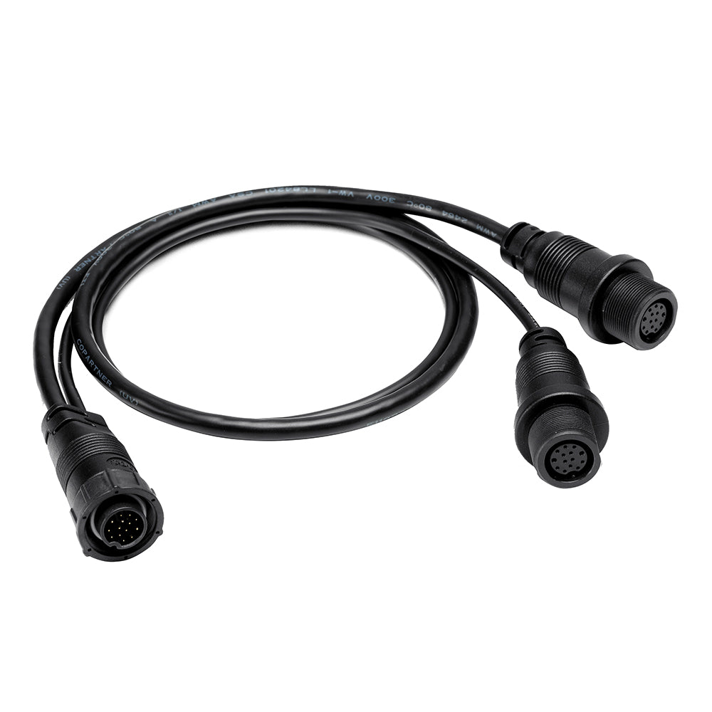 Humminbird 14 M SILR Y - SOLIX/APEX Side Imaging  2D Splitter Dual Side Image Adapter Cable - 30" [720112-1] - shopbulluna.com