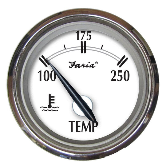 Faria Newport SS 2" Water Temperature Gauge - 100 to 250 F [25002] - shopbulluna.com