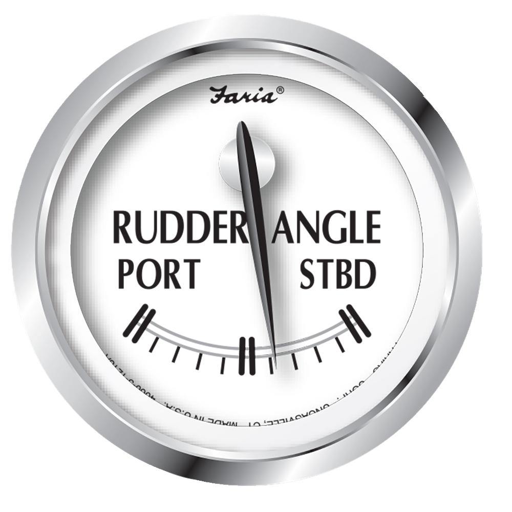 Faria Newport SS 2" Rudder Angle Indicator Gauge [25006] - shopbulluna.com