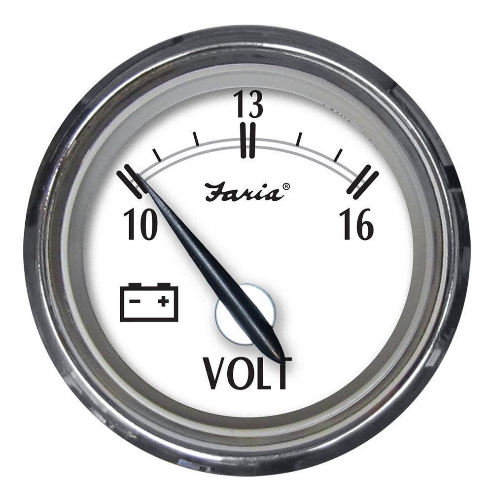 Faria Newport SS 2" Voltmeter - 10 to 16V [25009] - shopbulluna.com