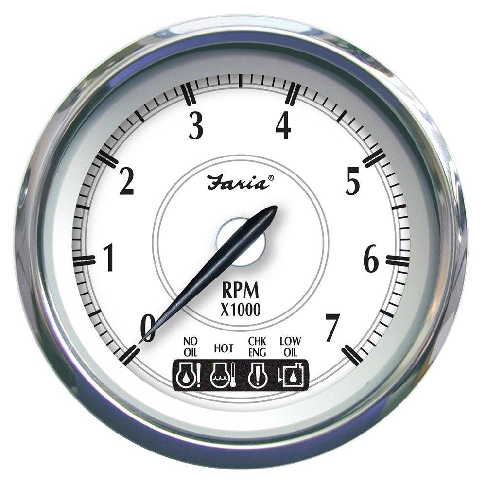 Faria Newport SS 4" Tachometer w/System Check Indicator f/Johnson/Evinrude Gas Outboard - 7000 RPM [45000] - shopbulluna.com