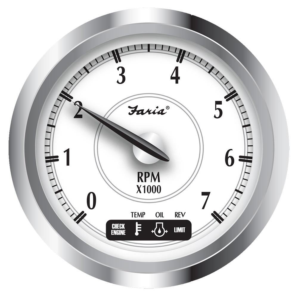 Faria Newport SS 4" Tachometer w/System Check Indicator f/Suzuki Gas Outboard - 0 to 7000 RPM [45001] - shopbulluna.com