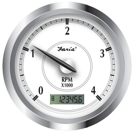 Faria Newport SS 4" Tachometer w/Hourmeter f/Diesel w/Magnetic Take Off - 4000 RPM [45007] - shopbulluna.com