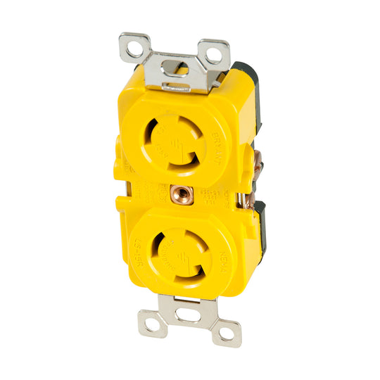 Marinco Locking Receptacle - 15A, 125V - Yellow [4700CR] - shopbulluna.com