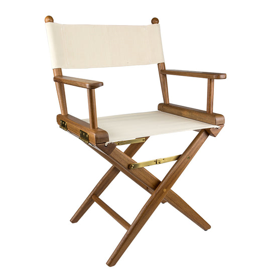 Whitecap Directors Chair w/Natural Seat Covers - Teak [60044] - shopbulluna.com